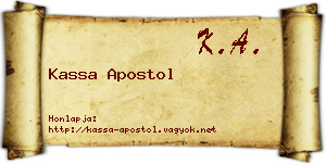 Kassa Apostol névjegykártya